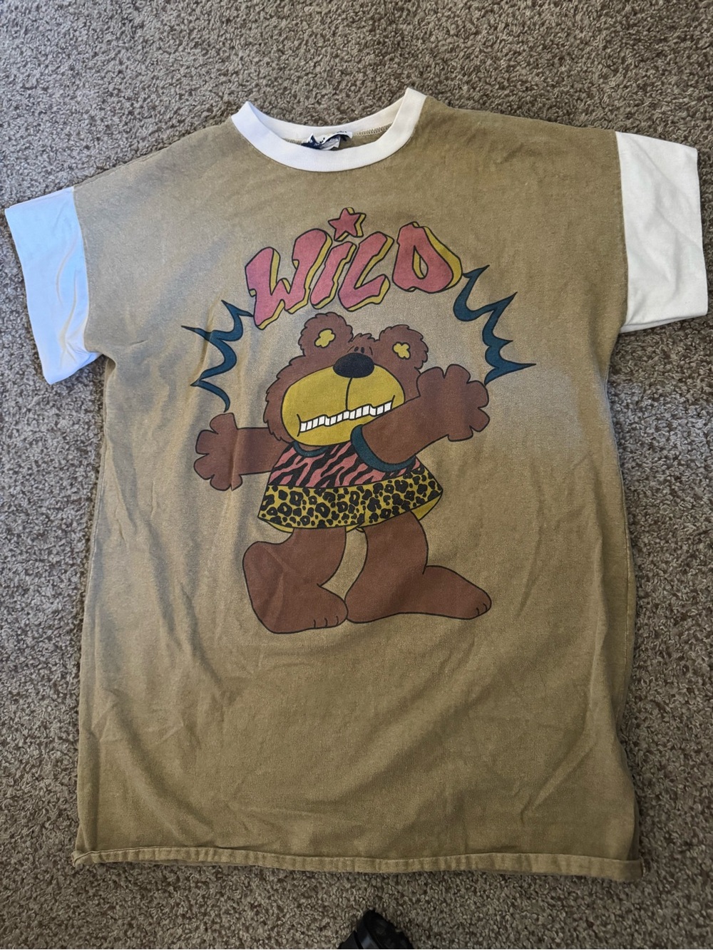 Vintage Night Star Wild Bear Ringer Tee One Size Adult